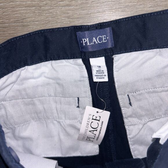 Childrens Place Boys New Navy Blue Uniform Chino Pants Size 12 DS W/ Tags - Picture 2 of 5